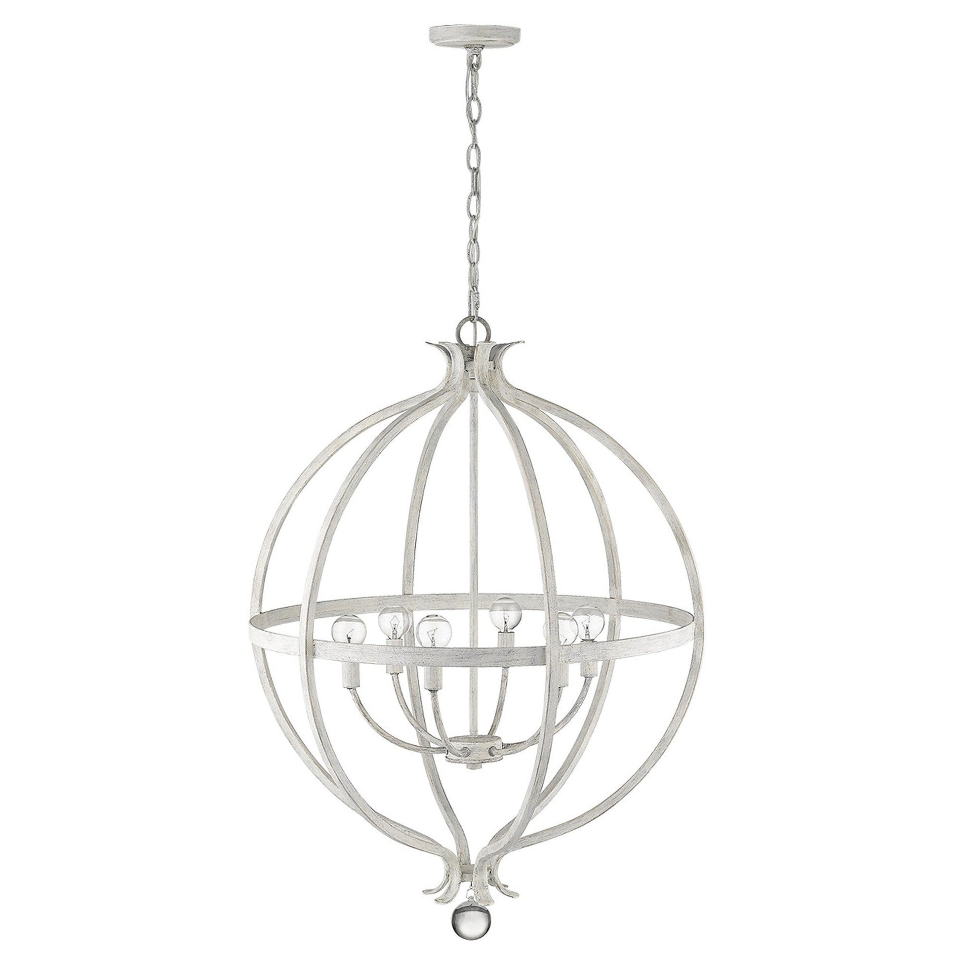 HomeRoots Callie 6-Light Pendant in Country White Finish
