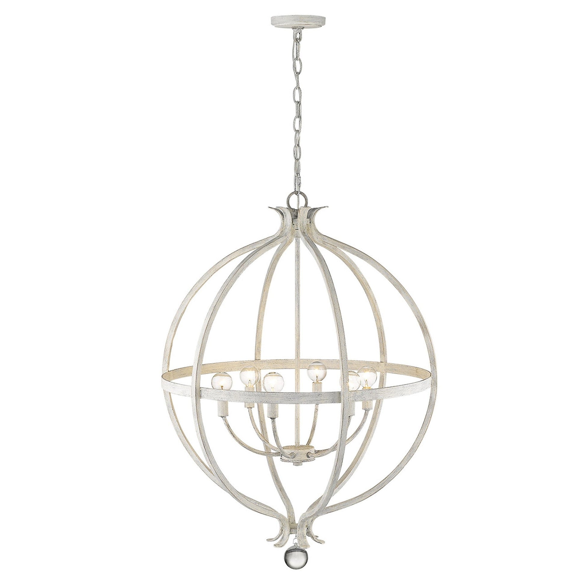 HomeRoots Callie 6-Light Pendant in Country White Finish