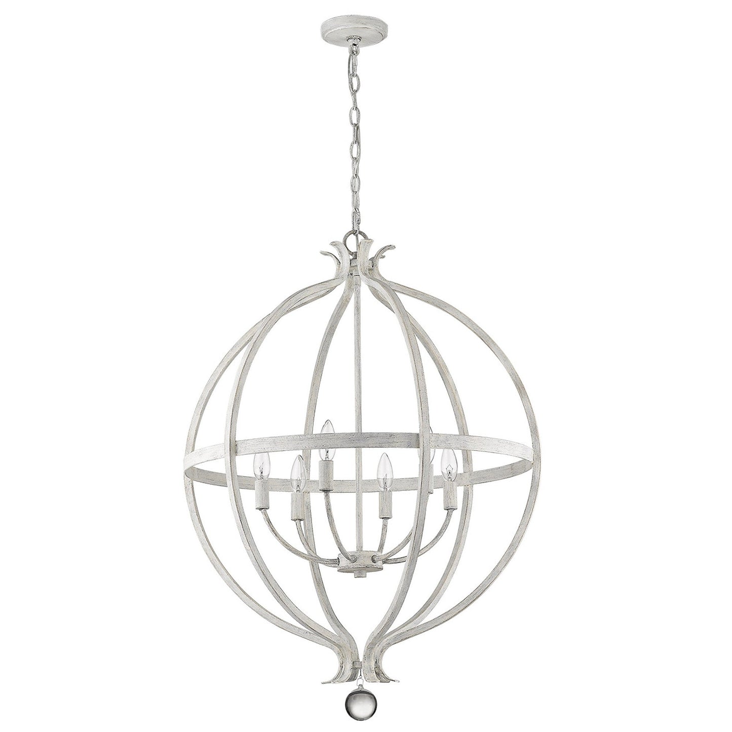 HomeRoots Callie 6-Light Pendant in Country White Finish
