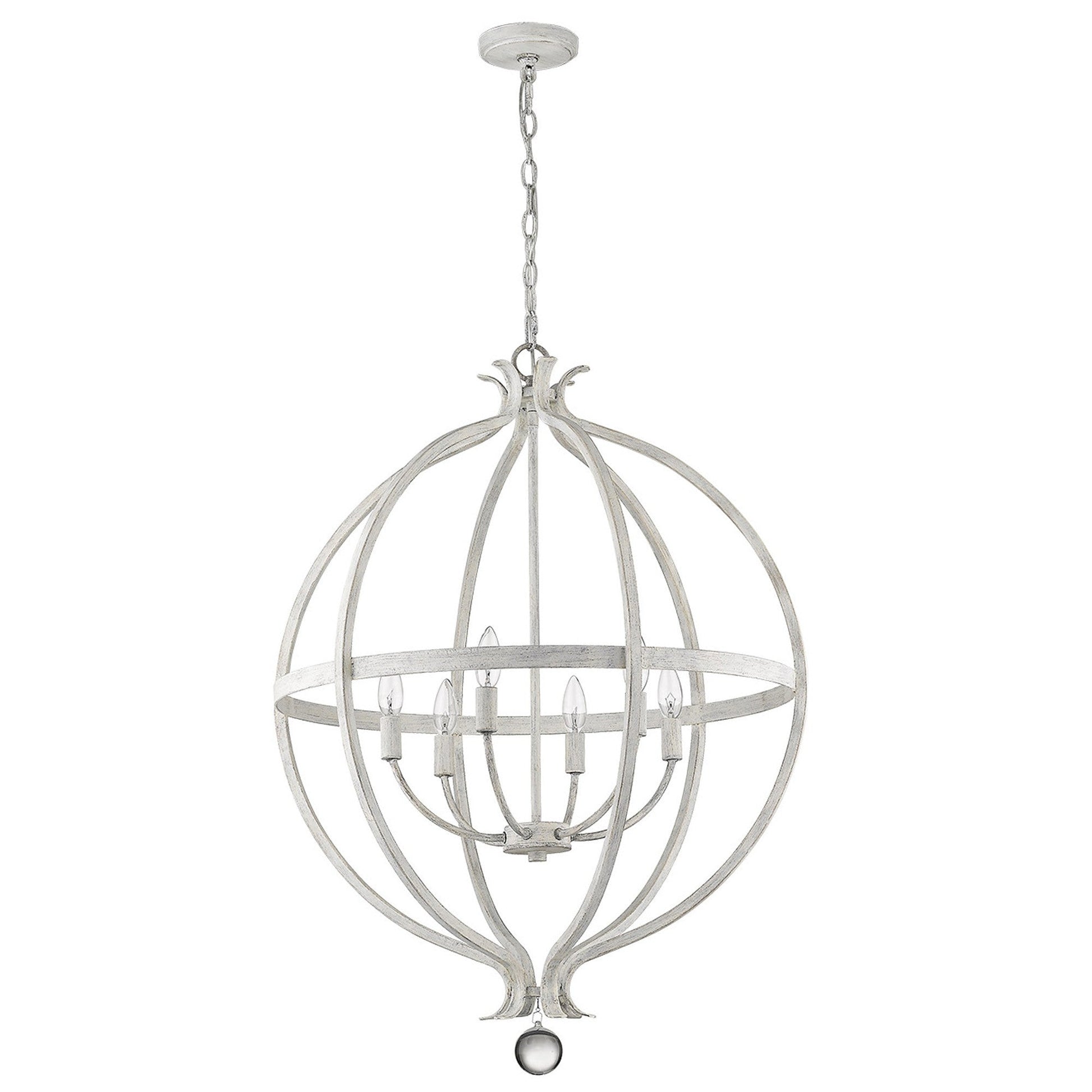HomeRoots Callie 6-Light Pendant in Country White Finish