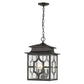 HomeRoots Calvert 4-Light Hanging Lantern in Oil Rubbed Bronze Finish