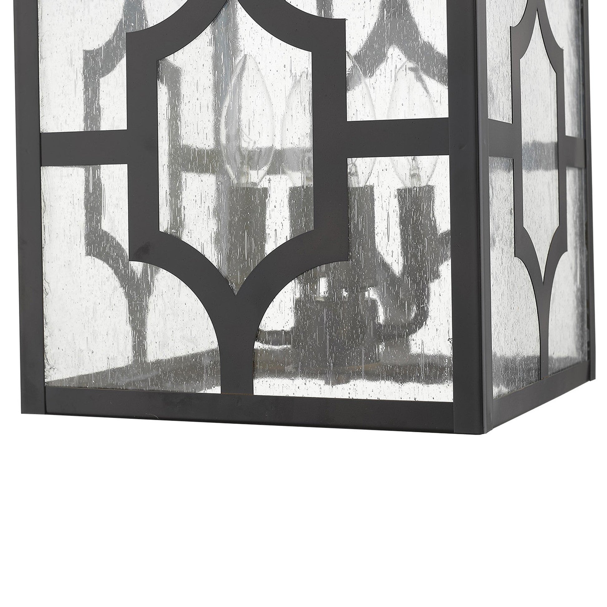 HomeRoots Calvert 4-Light Hanging Lantern in Oil Rubbed Bronze Finish