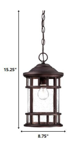 HomeRoots Canister Hanging Light in Antique Bronze Finish