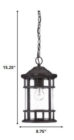 HomeRoots Canister Hanging Light in Matte Black Finish