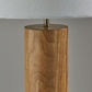 HomeRoots Canopy Natural Wood Block Table Lamp With Natural Oak Finish and Antique Brass Accents