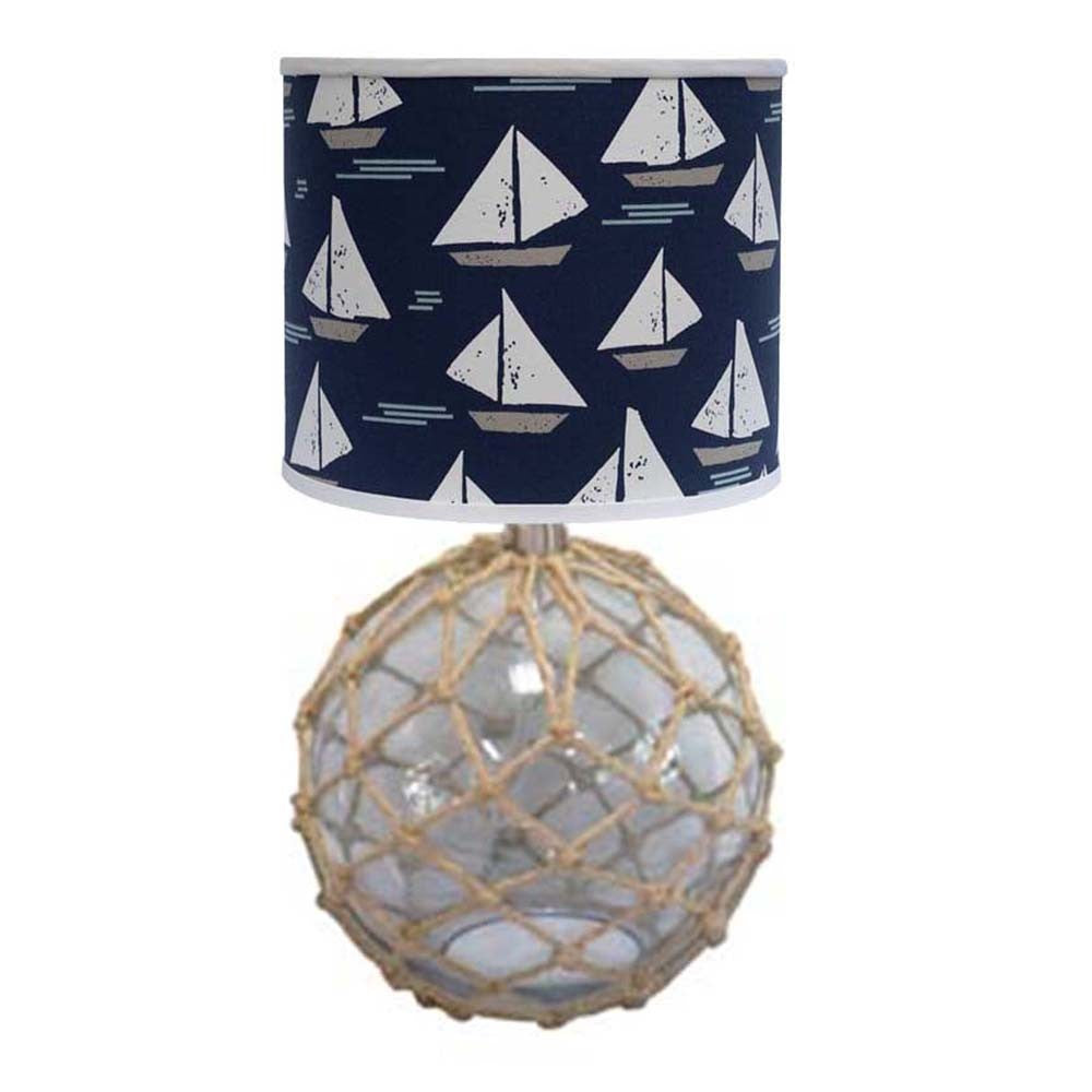 HomeRoots Cape Nautical Sailboat Accent Lamp With Netted Glass Finish