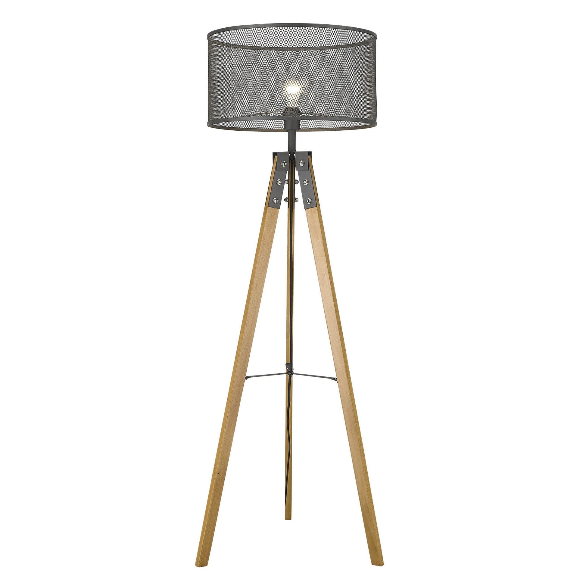 HomeRoots Capprice 1-Light Floor Lamp With Matte Black Finish