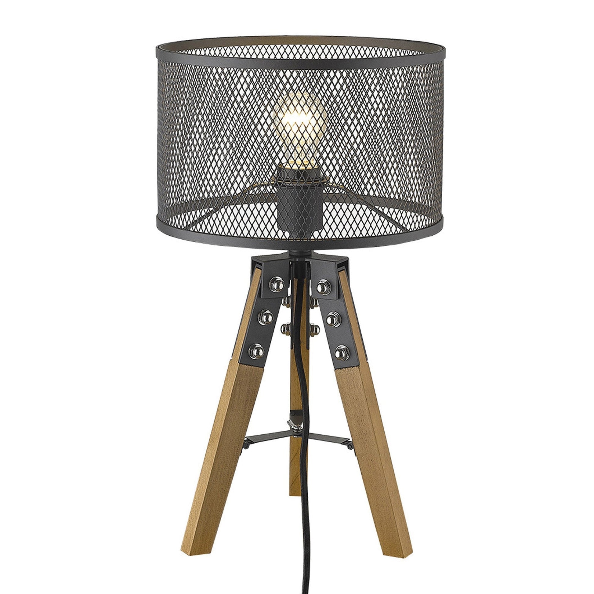 HomeRoots Capprice 1-Light Table Lamp With Matte Black Finish