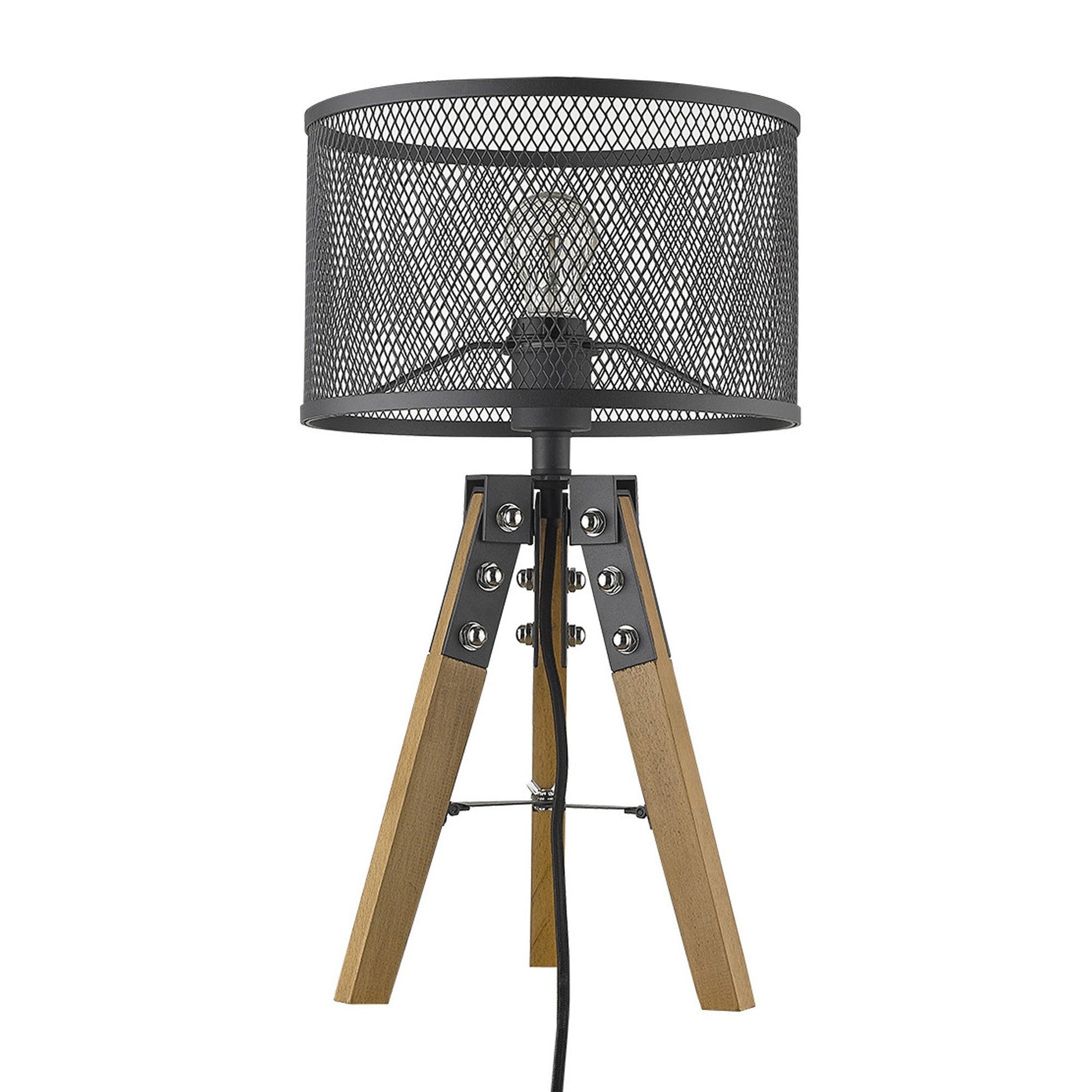 HomeRoots Capprice 1-Light Table Lamp With Matte Black Finish