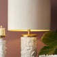 HomeRoots Carved Table Lamp in White and Gold Finish