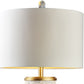HomeRoots Carved Table Lamp in White and Gold Finish