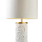 HomeRoots Carved Table Lamp in White and Gold Finish