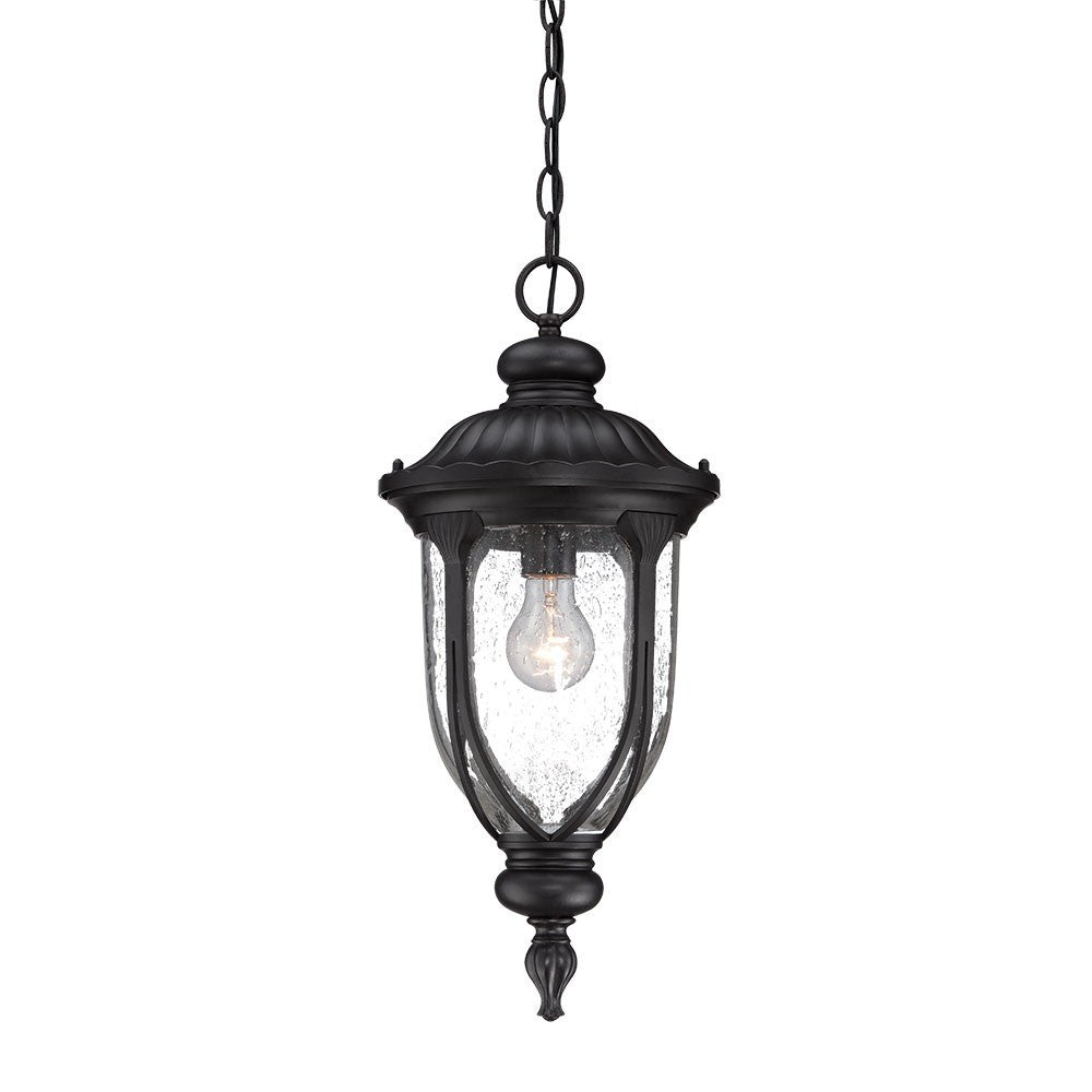 HomeRoots Cast Aluminum Hanging Pendant Light in Matte Black Finish