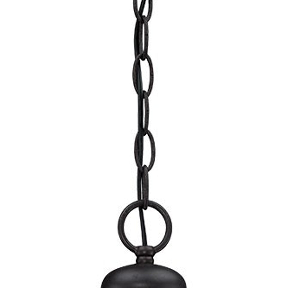 HomeRoots Cast Aluminum Hanging Pendant Light in Matte Black Finish
