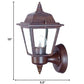 HomeRoots Cast Aluminum Outdoor Wall Light in Dark Brown Finish