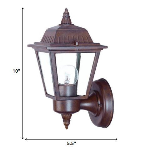 HomeRoots Cast Aluminum Outdoor Wall Light in Dark Brown Finish
