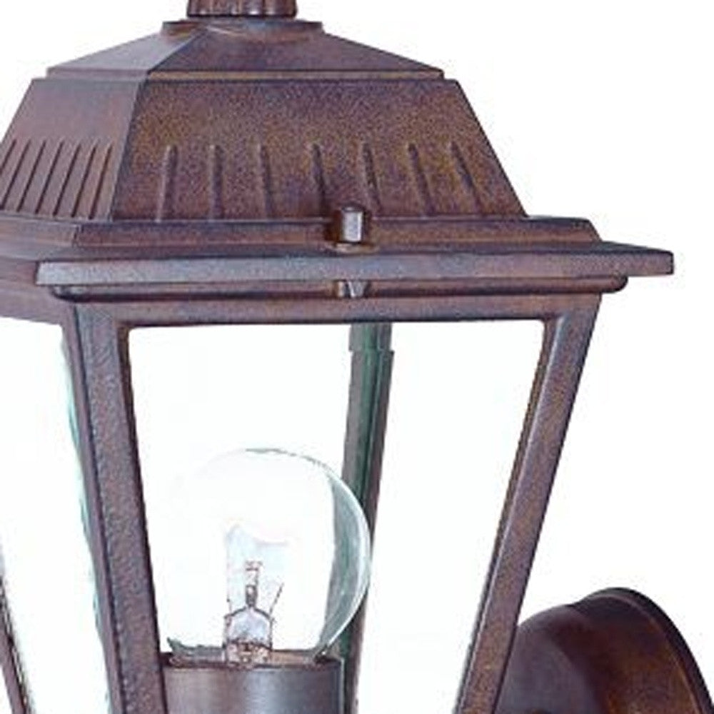 HomeRoots Cast Aluminum Outdoor Wall Light in Dark Brown Finish