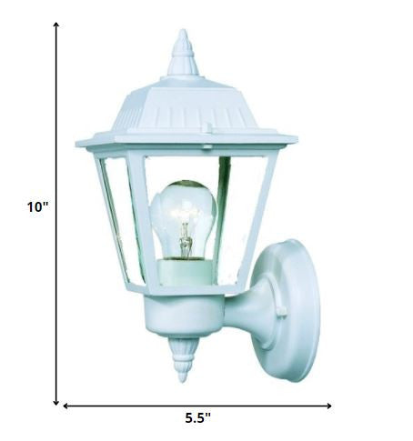 HomeRoots Cast Aluminum Outdoor Wall Light in White Finish