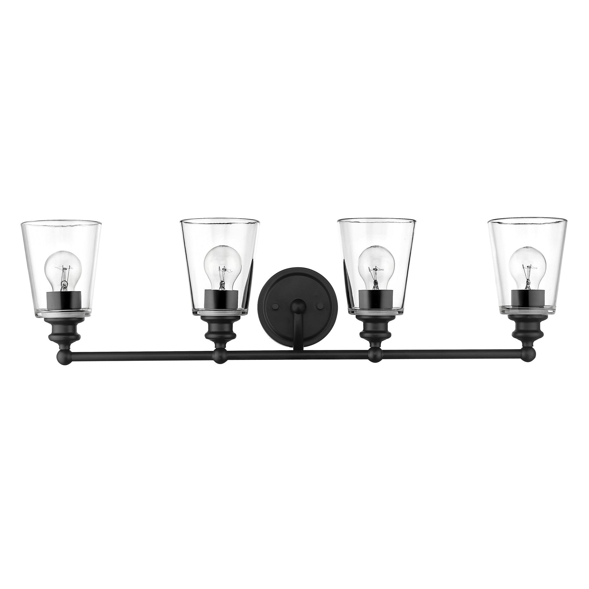 HomeRoots Ceil 4-Light Vanity Lighting in Matte Black Finish