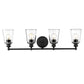 HomeRoots Ceil 4-Light Vanity Lighting in Matte Black Finish