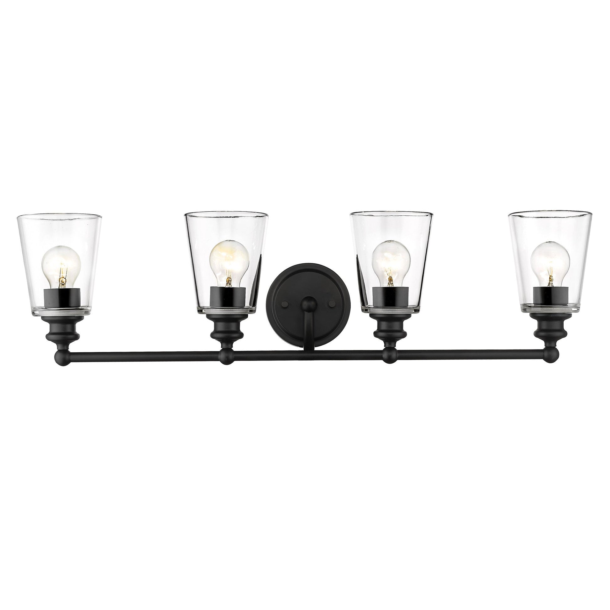 HomeRoots Ceil 4-Light Vanity Lighting in Matte Black Finish