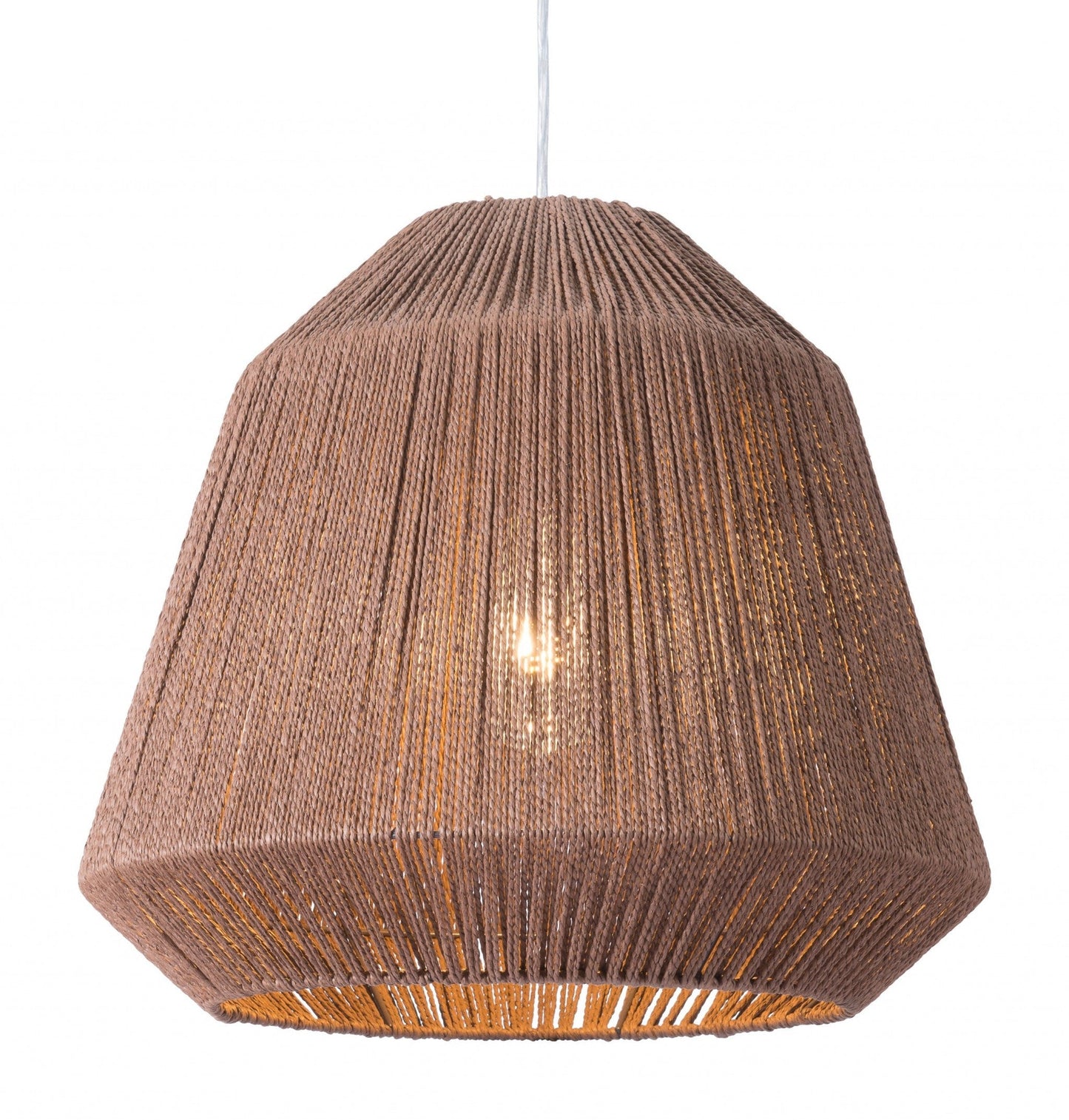 HomeRoots Ceiling Lamp With Brushed Natural Shade