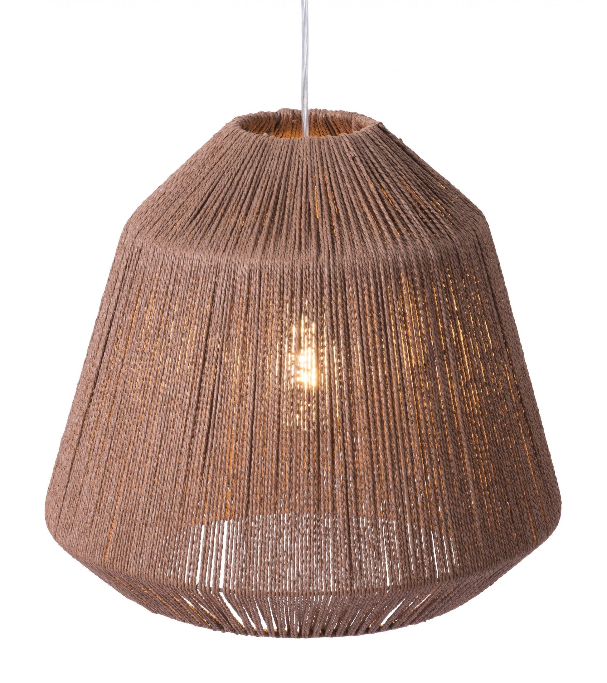 HomeRoots Ceiling Lamp With Brushed Natural Shade