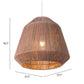 HomeRoots Ceiling Lamp With Brushed Natural Shade