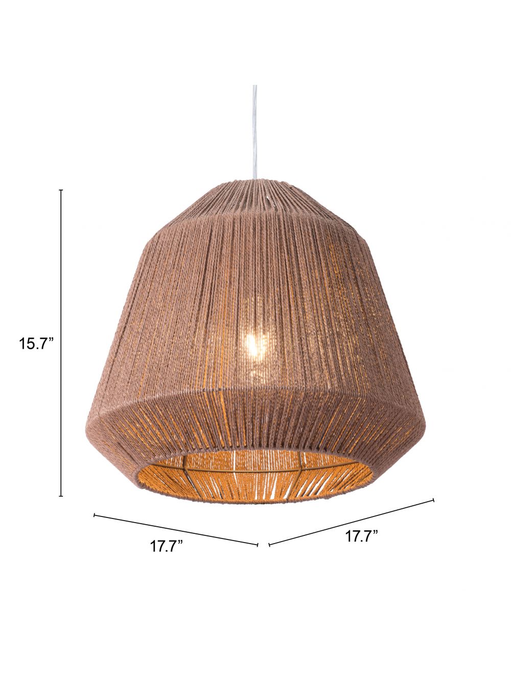 HomeRoots Ceiling Lamp With Brushed Natural Shade