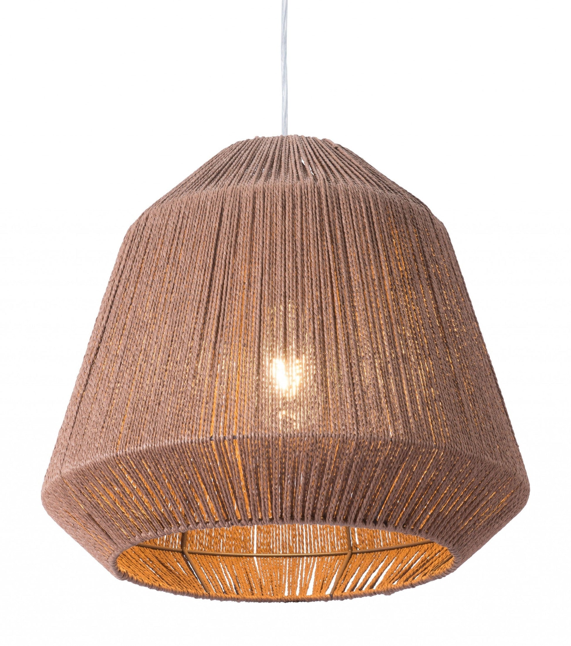 HomeRoots Ceiling Lamp With Brushed Natural Shade