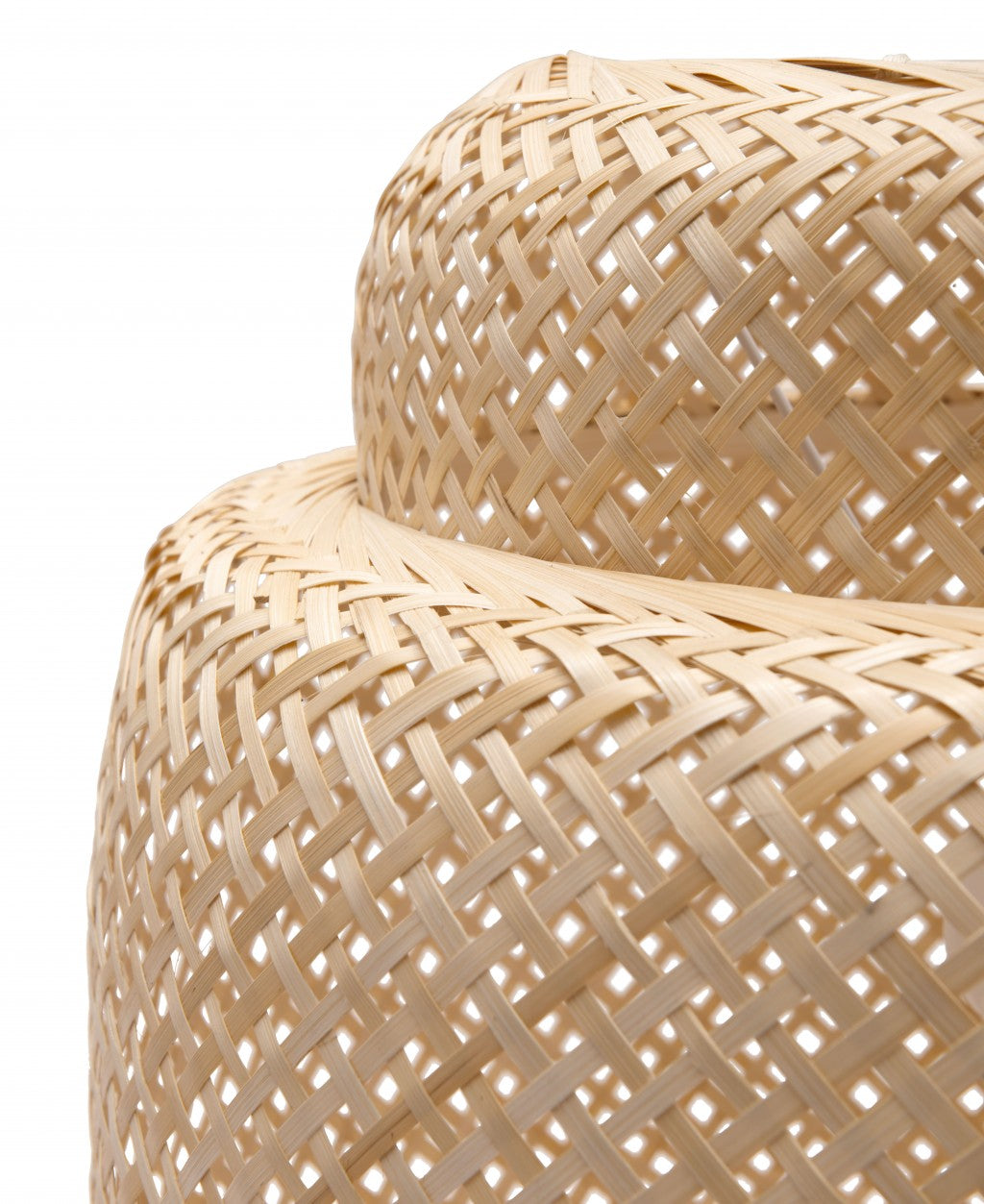 HomeRoots Ceiling Lamp With Natural Boho Weave Shade