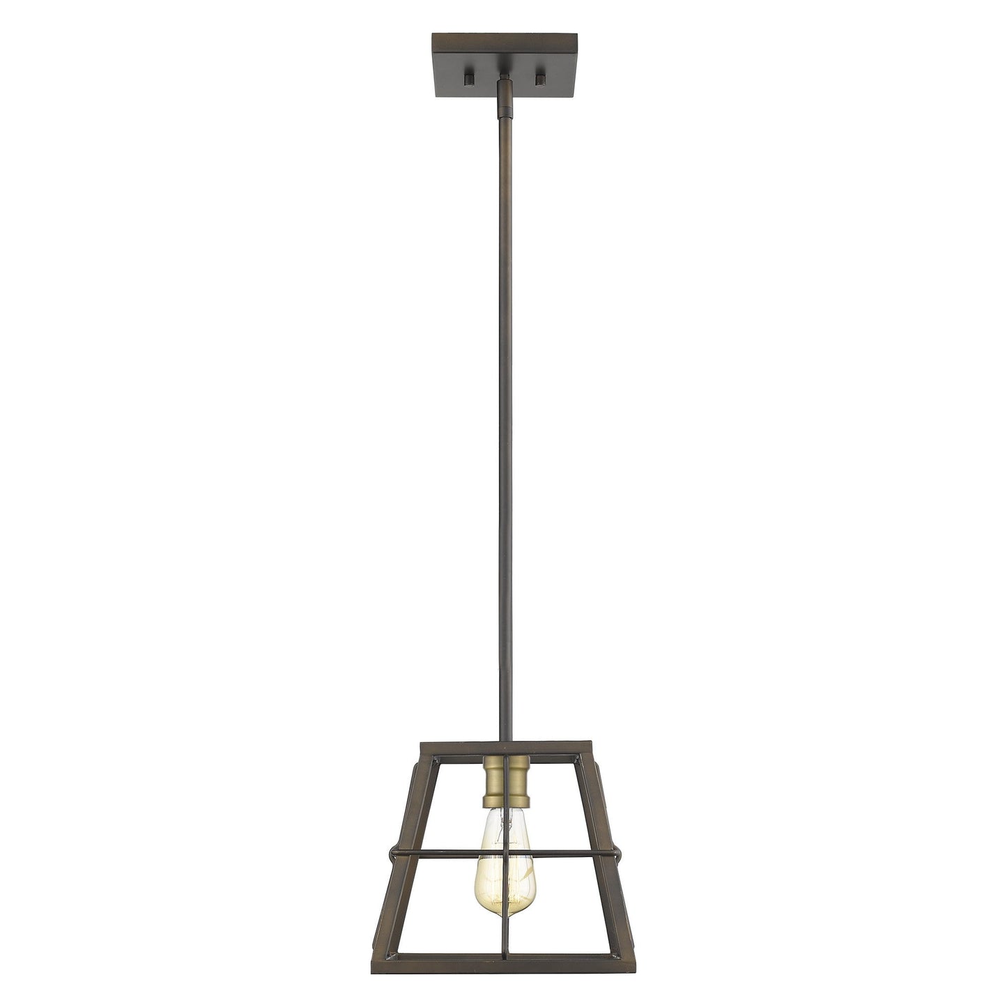 HomeRoots Charley 1-Light Mini Pendant in Oil Rubbed Bronze Finish