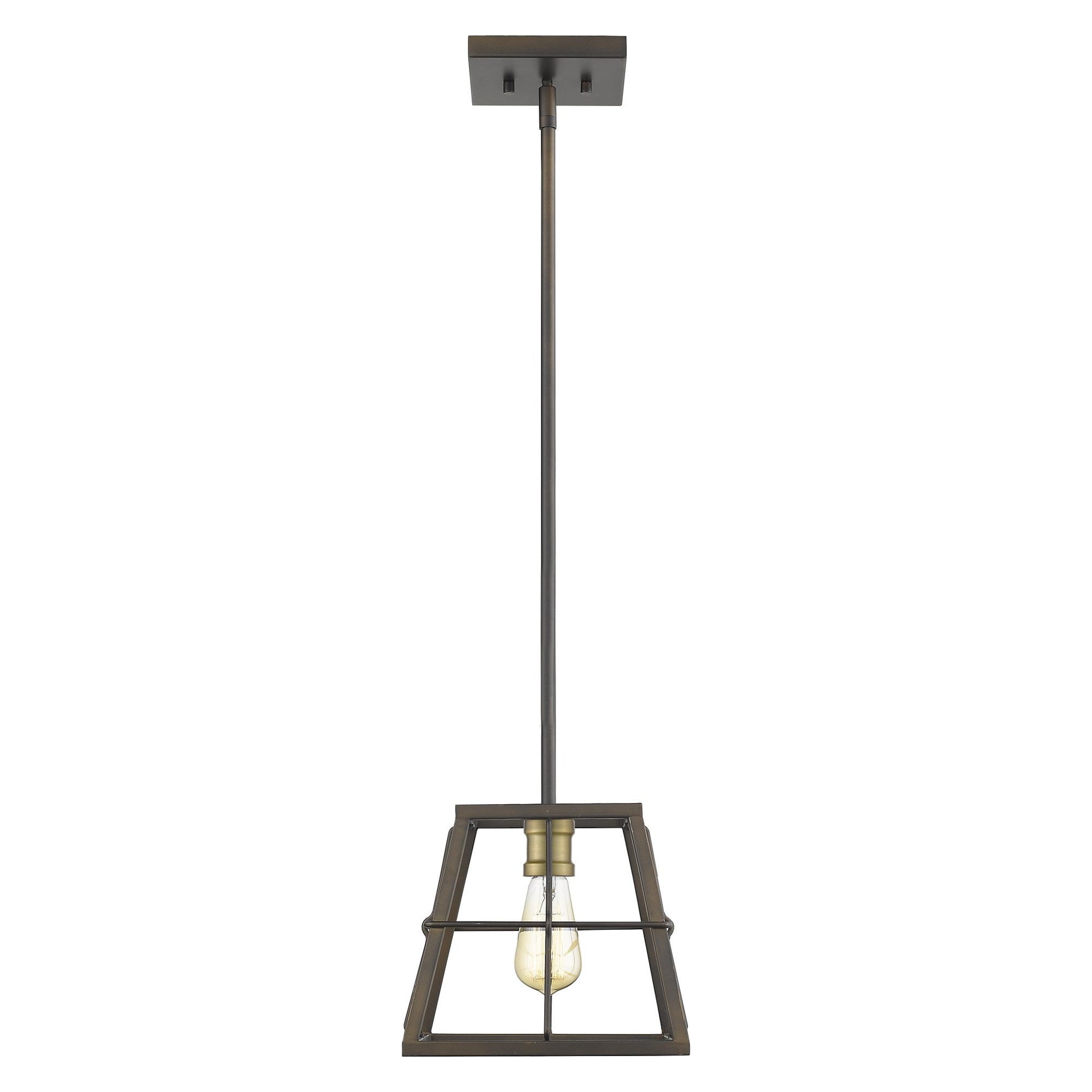 HomeRoots Charley 1-Light Mini Pendant in Oil Rubbed Bronze Finish