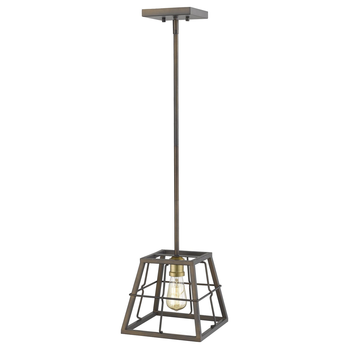 HomeRoots Charley 1-Light Mini Pendant in Oil Rubbed Bronze Finish