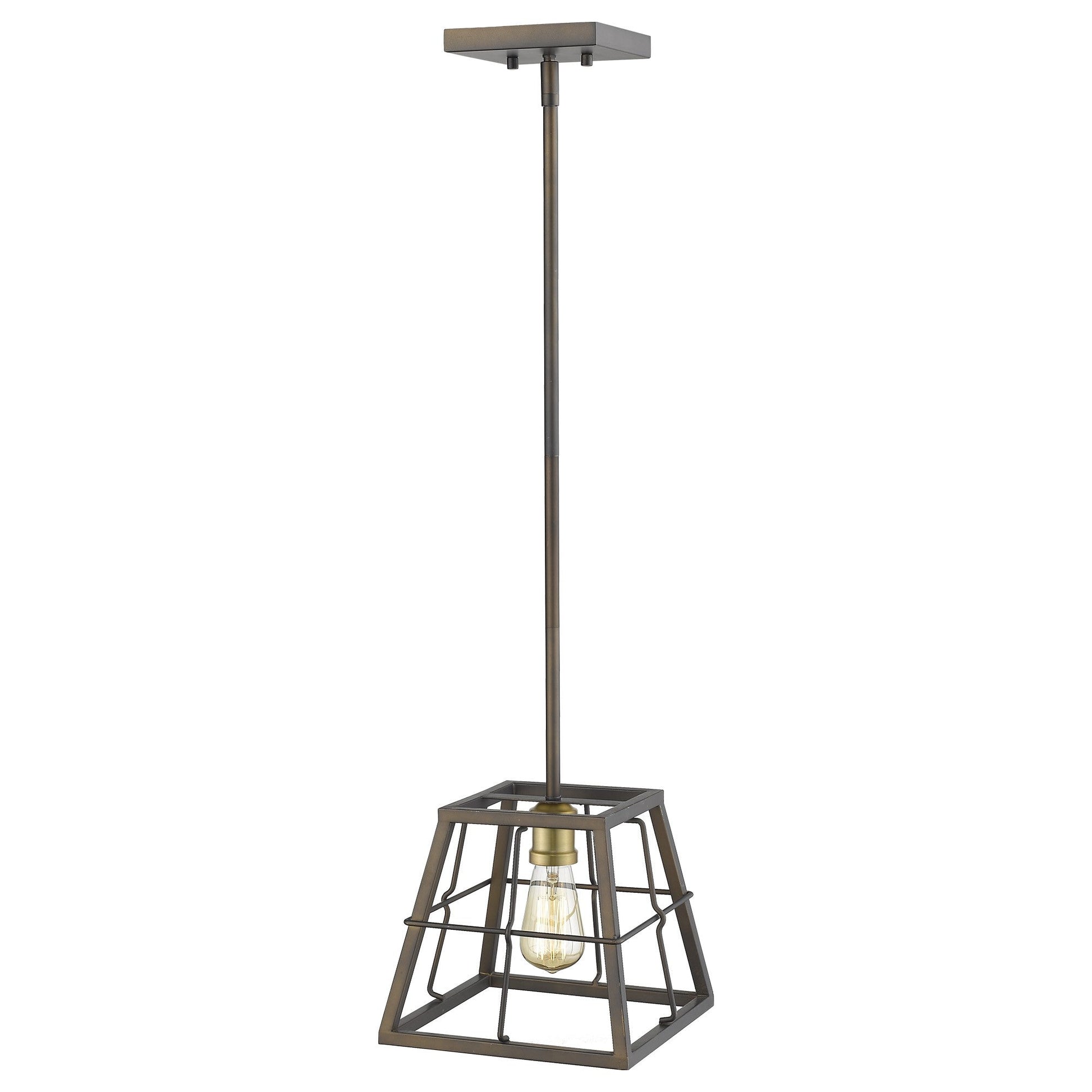 HomeRoots Charley 1-Light Mini Pendant in Oil Rubbed Bronze Finish