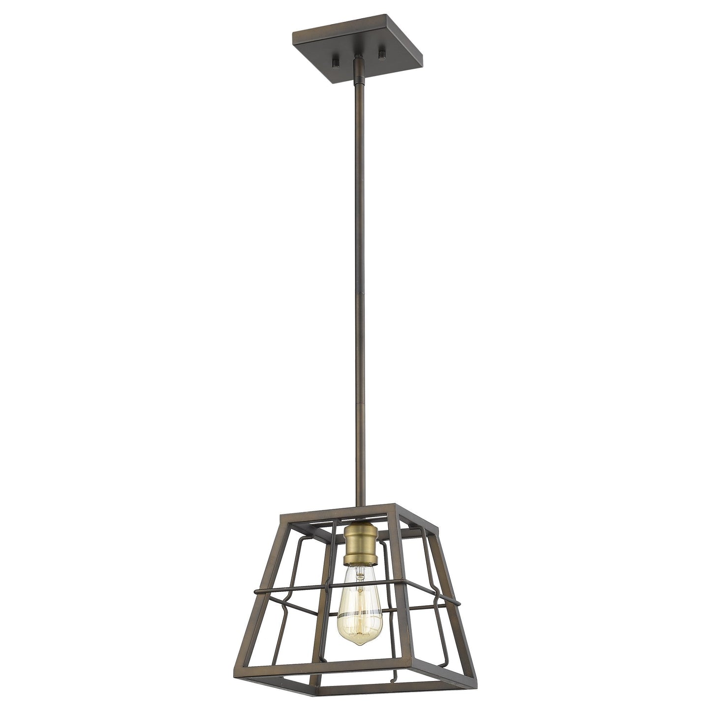HomeRoots Charley 1-Light Mini Pendant in Oil Rubbed Bronze Finish