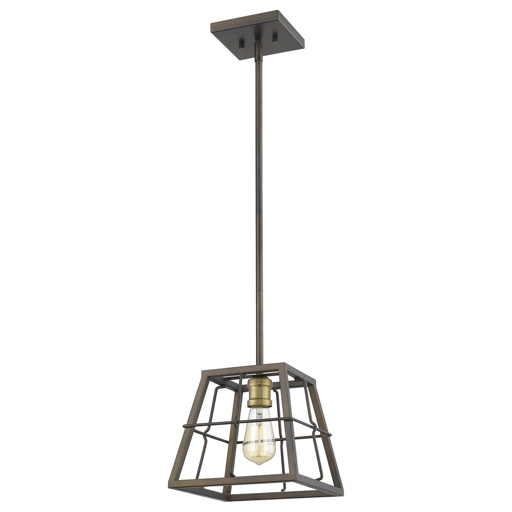 HomeRoots Charley 1-Light Mini Pendant in Oil Rubbed Bronze Finish