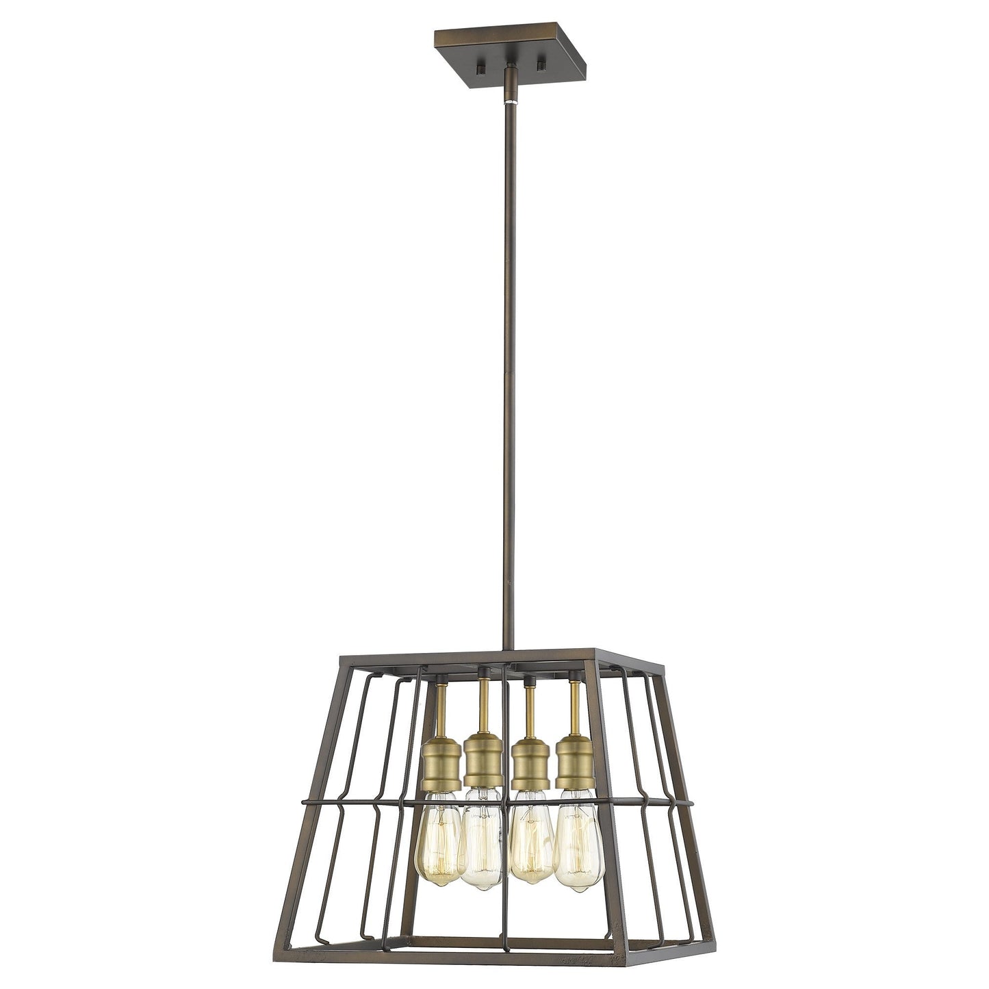 HomeRoots Charley 4-Light Pendant in Oil Rubbed Bronze Finish