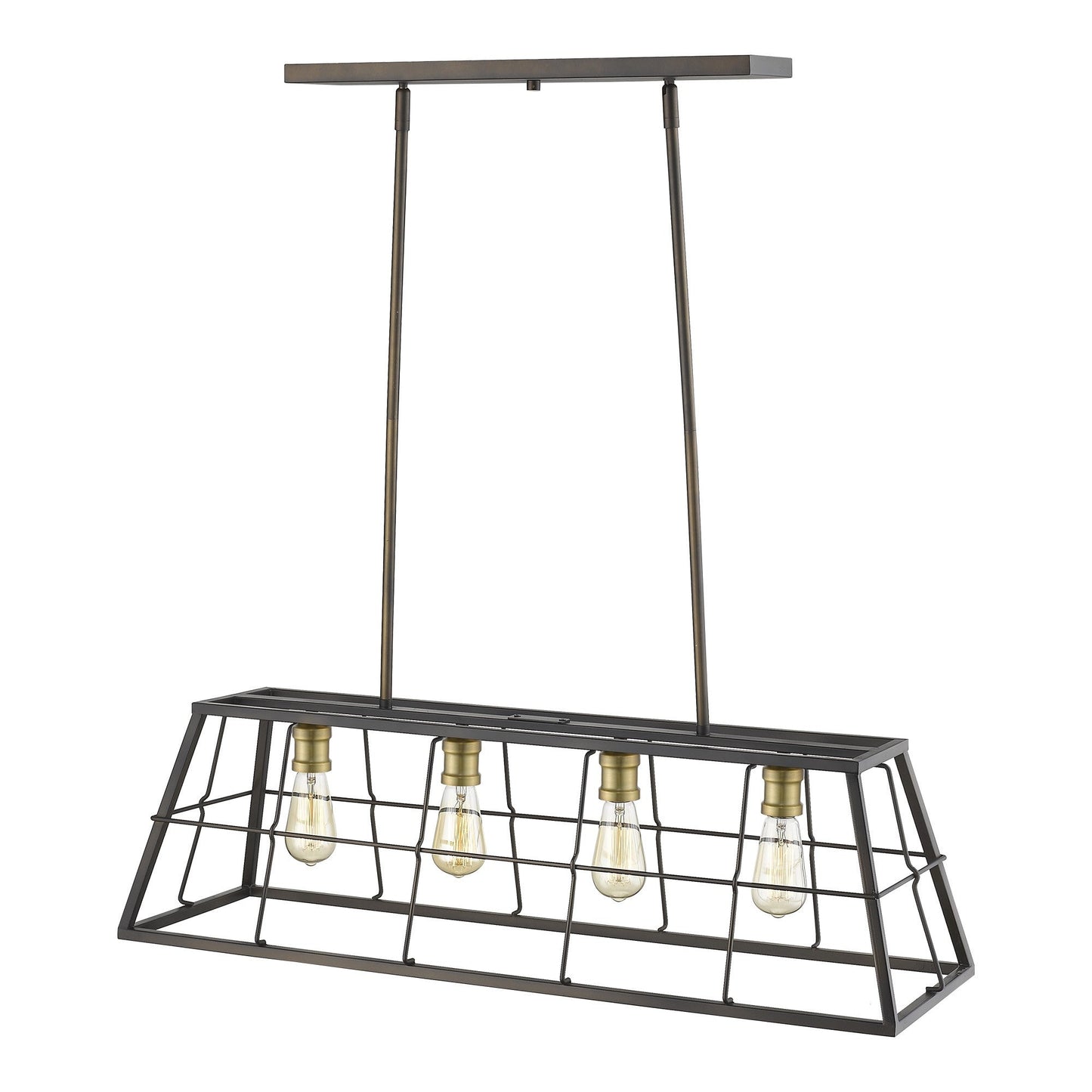 HomeRoots Charley 4-Light Pendant in Oil Rubbed Bronze Finish