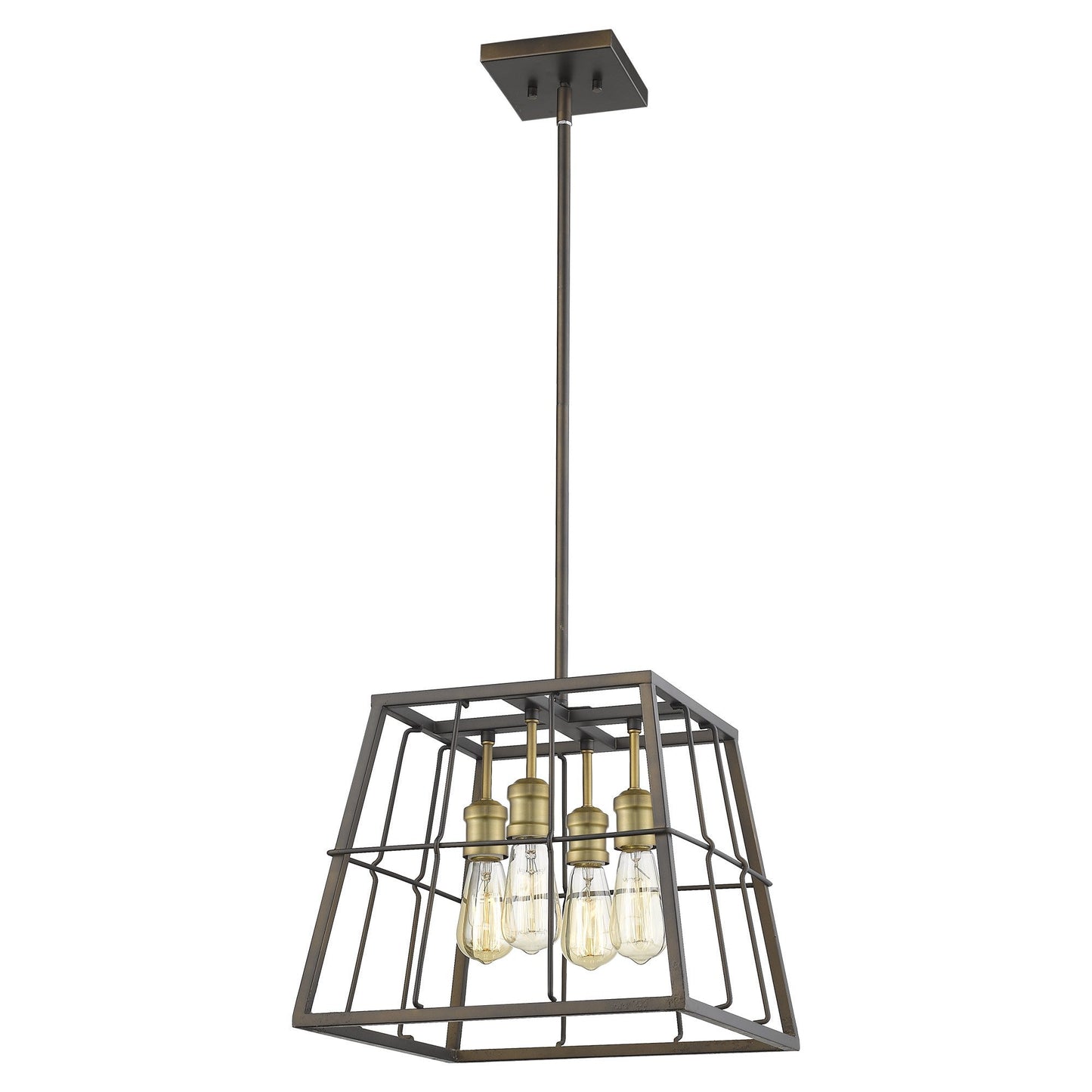 HomeRoots Charley 4-Light Pendant in Oil Rubbed Bronze Finish