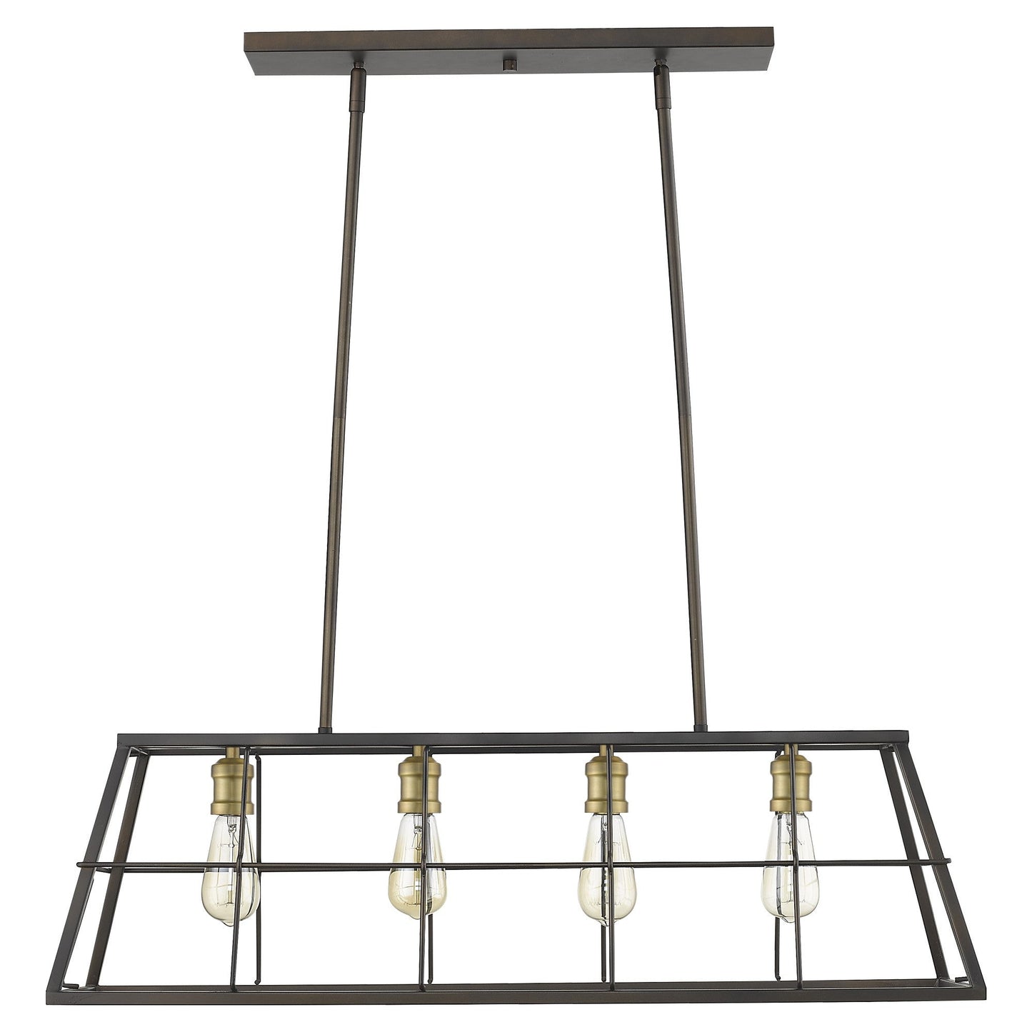 HomeRoots Charley 4-Light Pendant in Oil Rubbed Bronze Finish