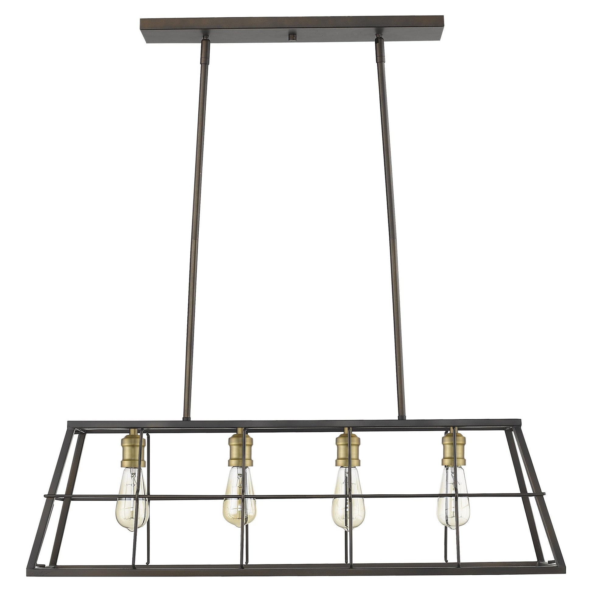 HomeRoots Charley 4-Light Pendant in Oil Rubbed Bronze Finish