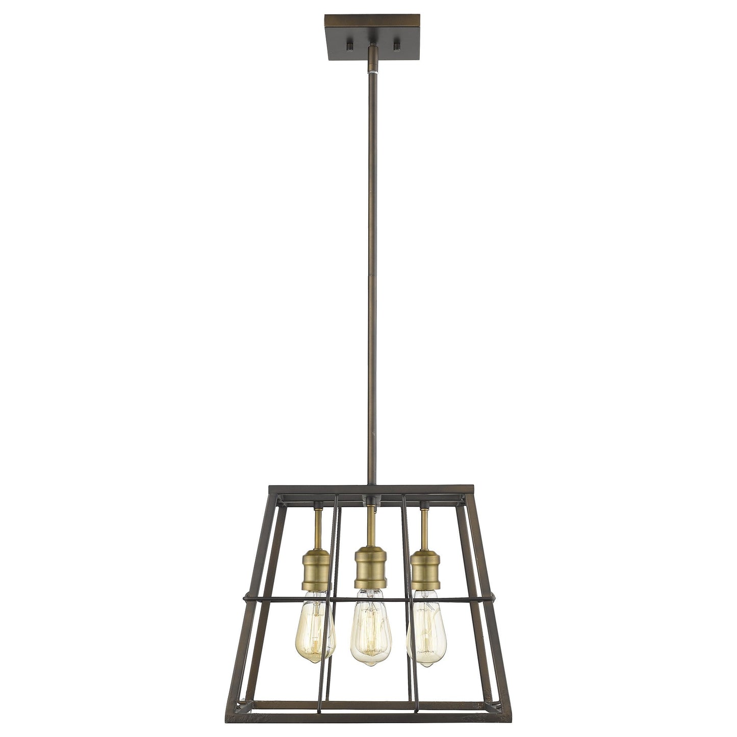 HomeRoots Charley 4-Light Pendant in Oil Rubbed Bronze Finish