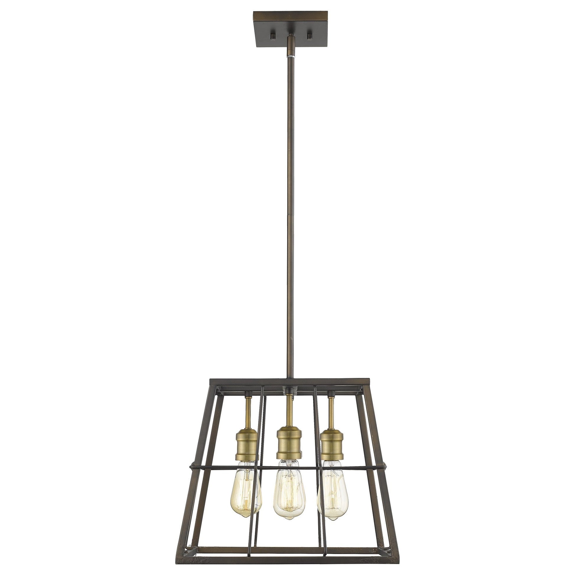 HomeRoots Charley 4-Light Pendant in Oil Rubbed Bronze Finish
