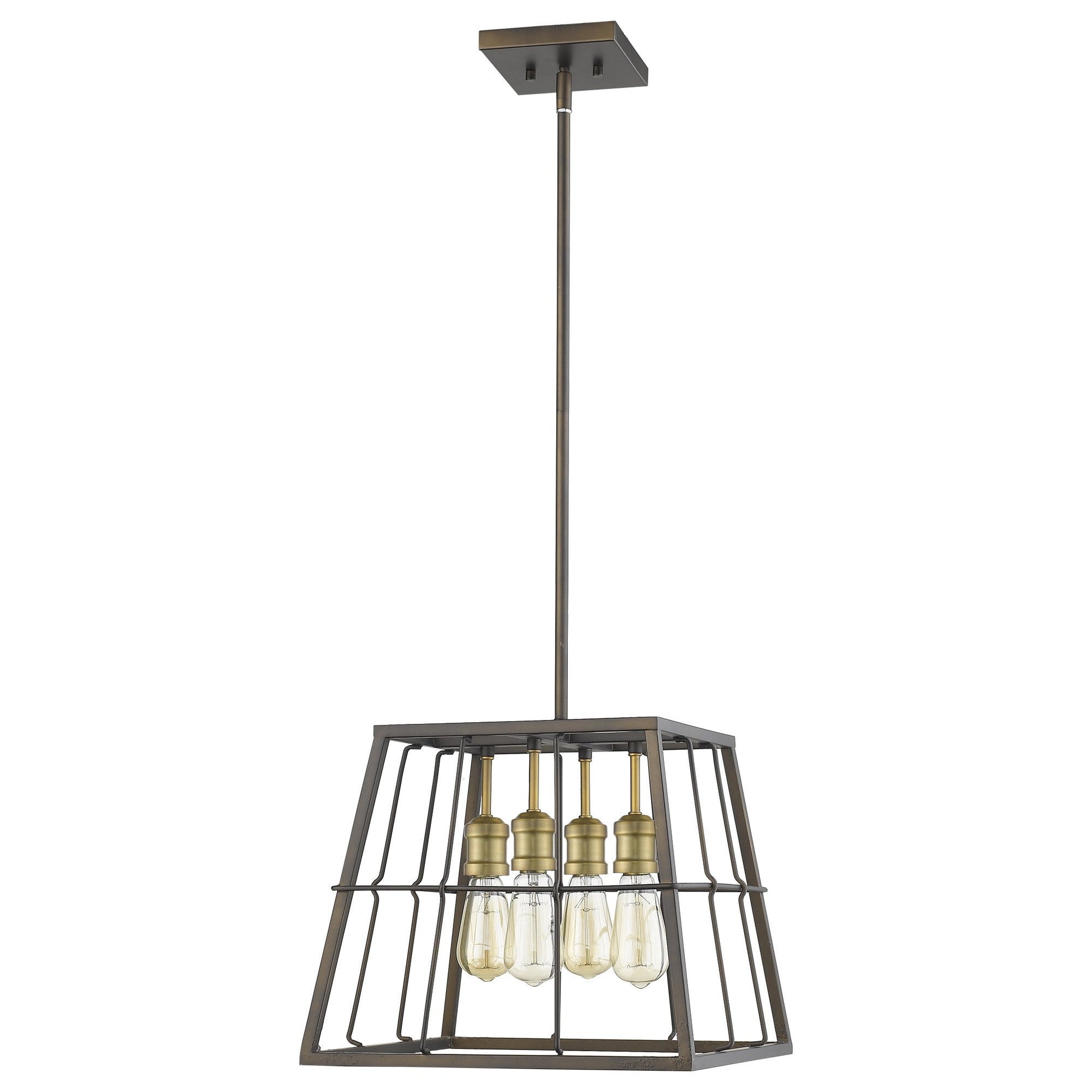 HomeRoots Charley 4-Light Pendant in Oil Rubbed Bronze Finish