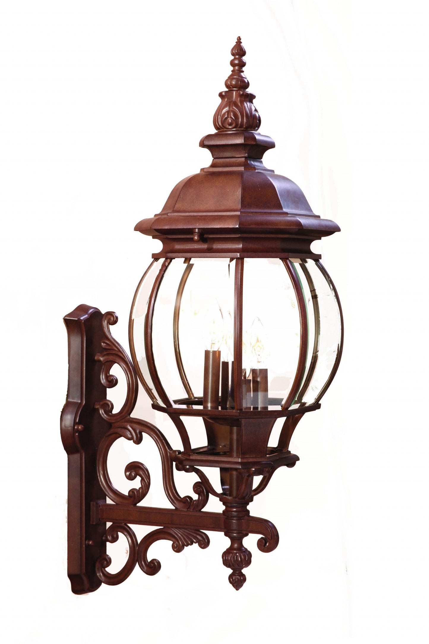 HomeRoots Chateau 4-Light Wall Light With Burled Walnut Finish