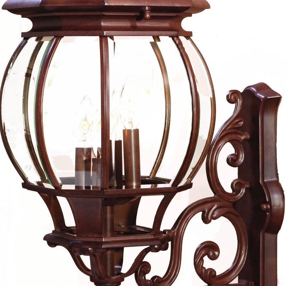 HomeRoots Chateau 4-Light Wall Light With Burled Walnut Finish