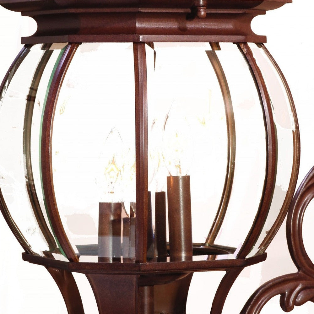 HomeRoots Chateau 4-Light Wall Light With Burled Walnut Finish
