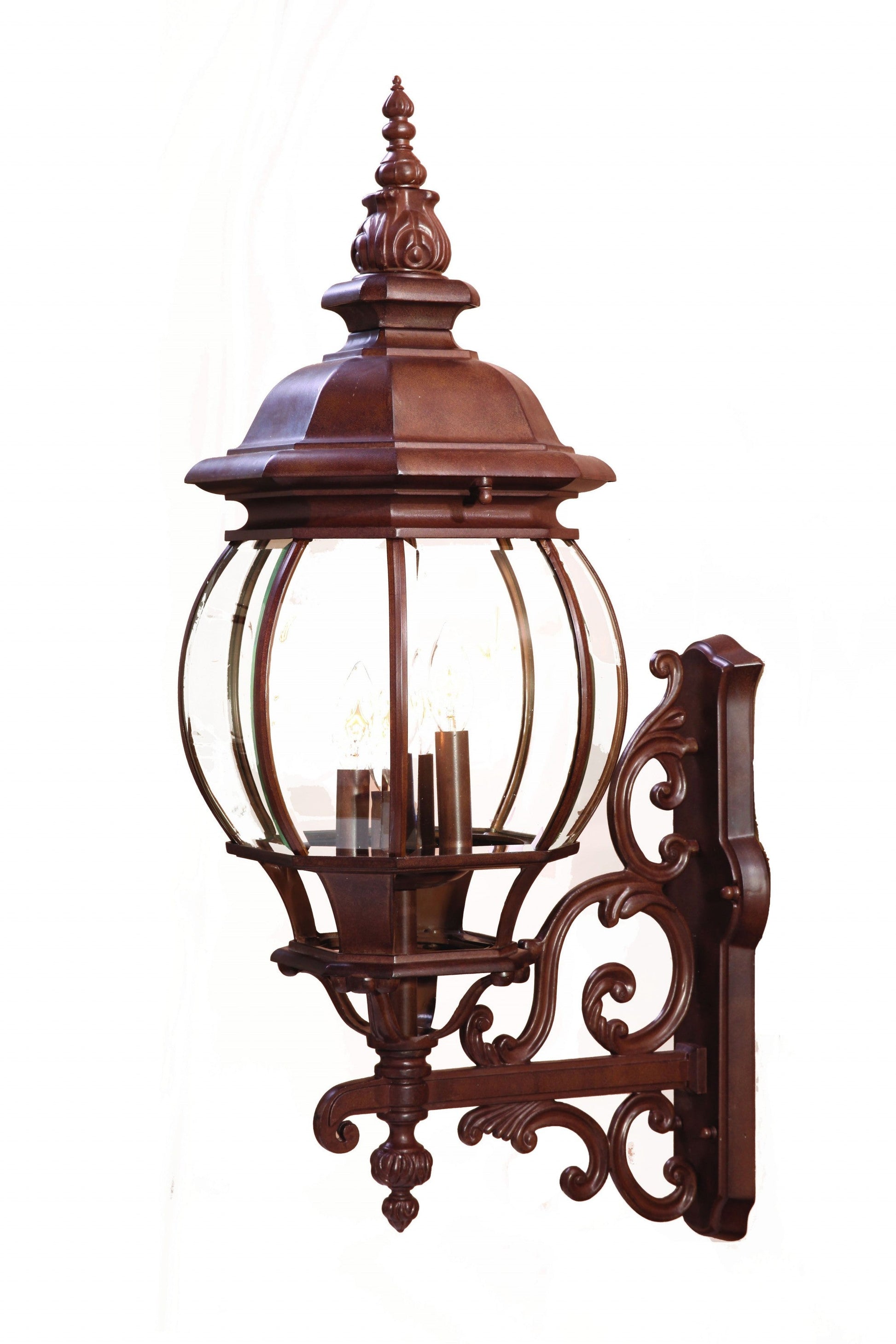HomeRoots Chateau 4-Light Wall Light With Burled Walnut Finish