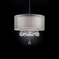 HomeRoots Chic Silver Ceiling Lamp With Crystal Accents and Silver Shade
